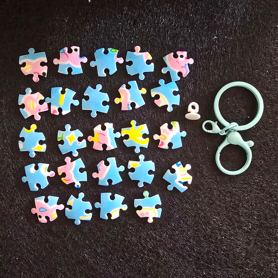 جاکلیدی و آویز طرح پازل کروی