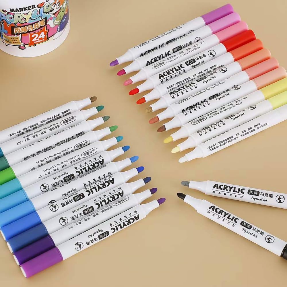 ماژیک نقاشی اکریلیک 12 رنگ استوانه