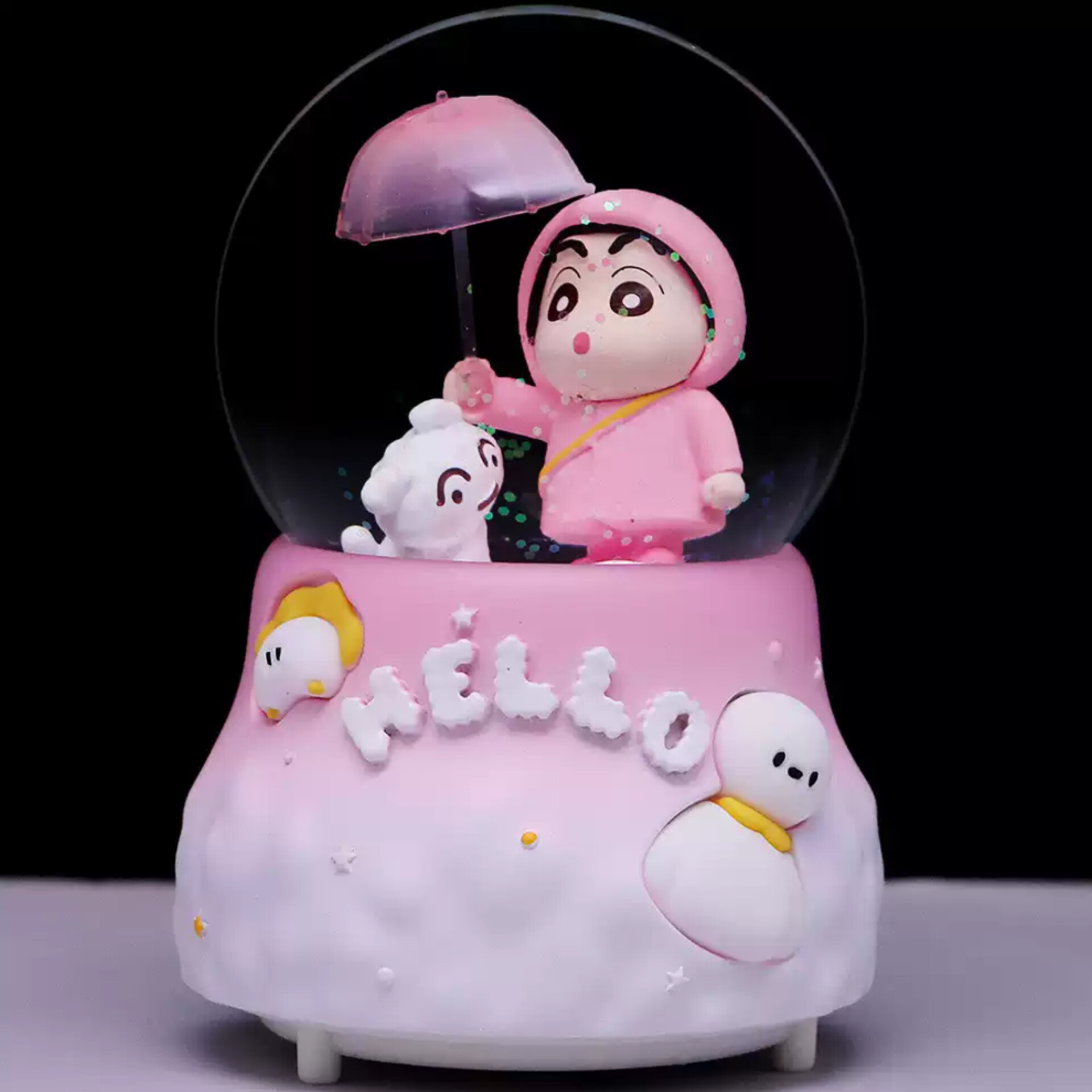 گوی کریستال موزیکال طرح پسر و سگ 