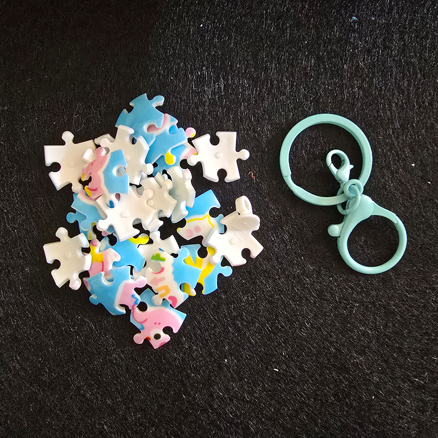 جاکلیدی و آویز طرح پازل کروی