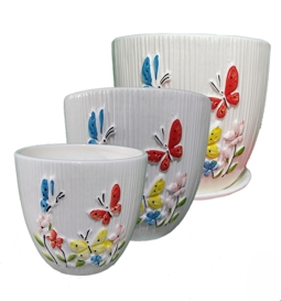 گلدان سرامیک طرح پروانه 